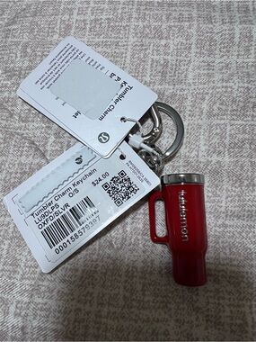 lululemon athletica Red Tumbler Charm Keychain
